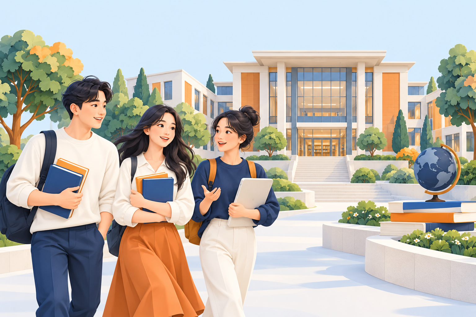 Ảnh minh họa sinh viên và khuôn viên đại học